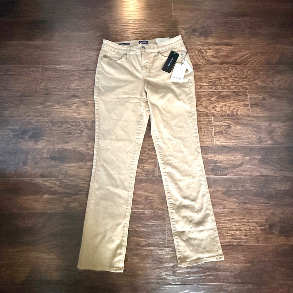 NWT NYDJ Sheri Slim Straight Jeans Hazel Wood Lift Tuck Size 8 - Picture 3 of 11